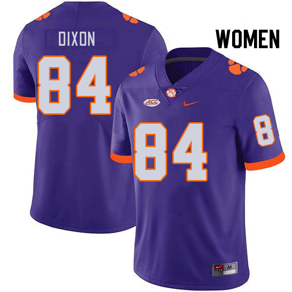 Women's Clemson Tigers Markus Dixon #84 College Purple NCAA Authentic Football Stitched Jersey 23UZ30FB